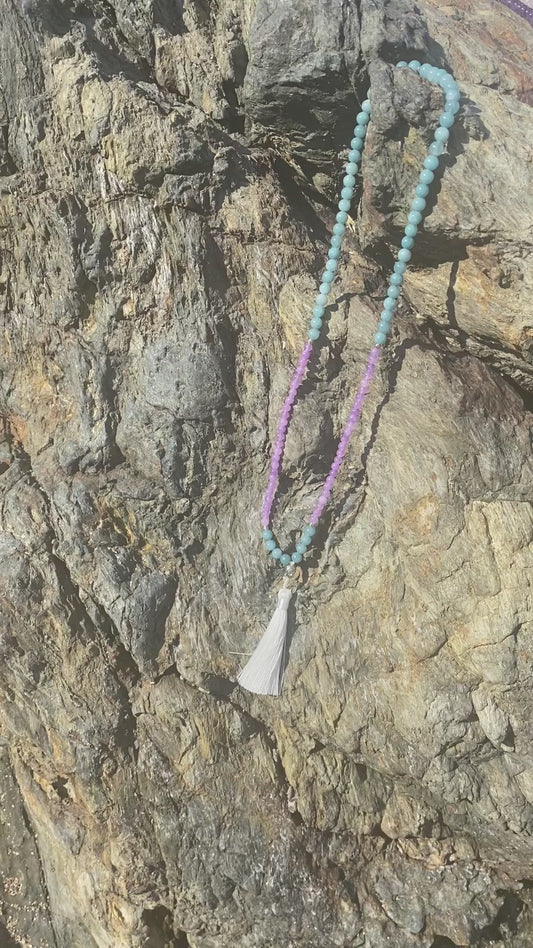 Mala - Aqua Marine & Lavender Amethyst