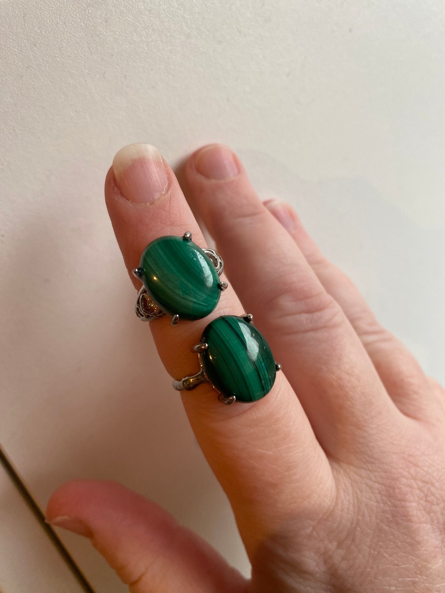 Malachite rings