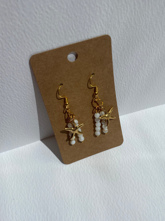 Star fish & bead Earrings