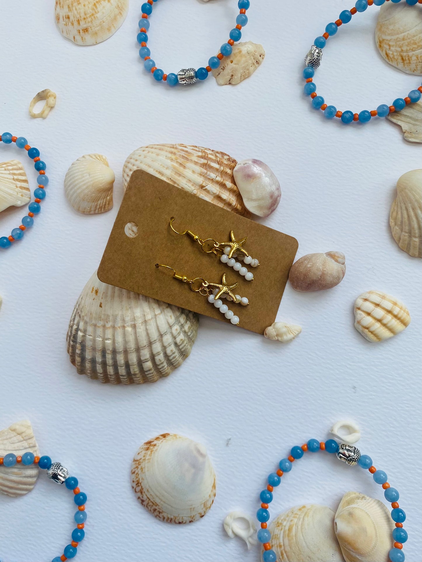 Star fish & bead Earrings