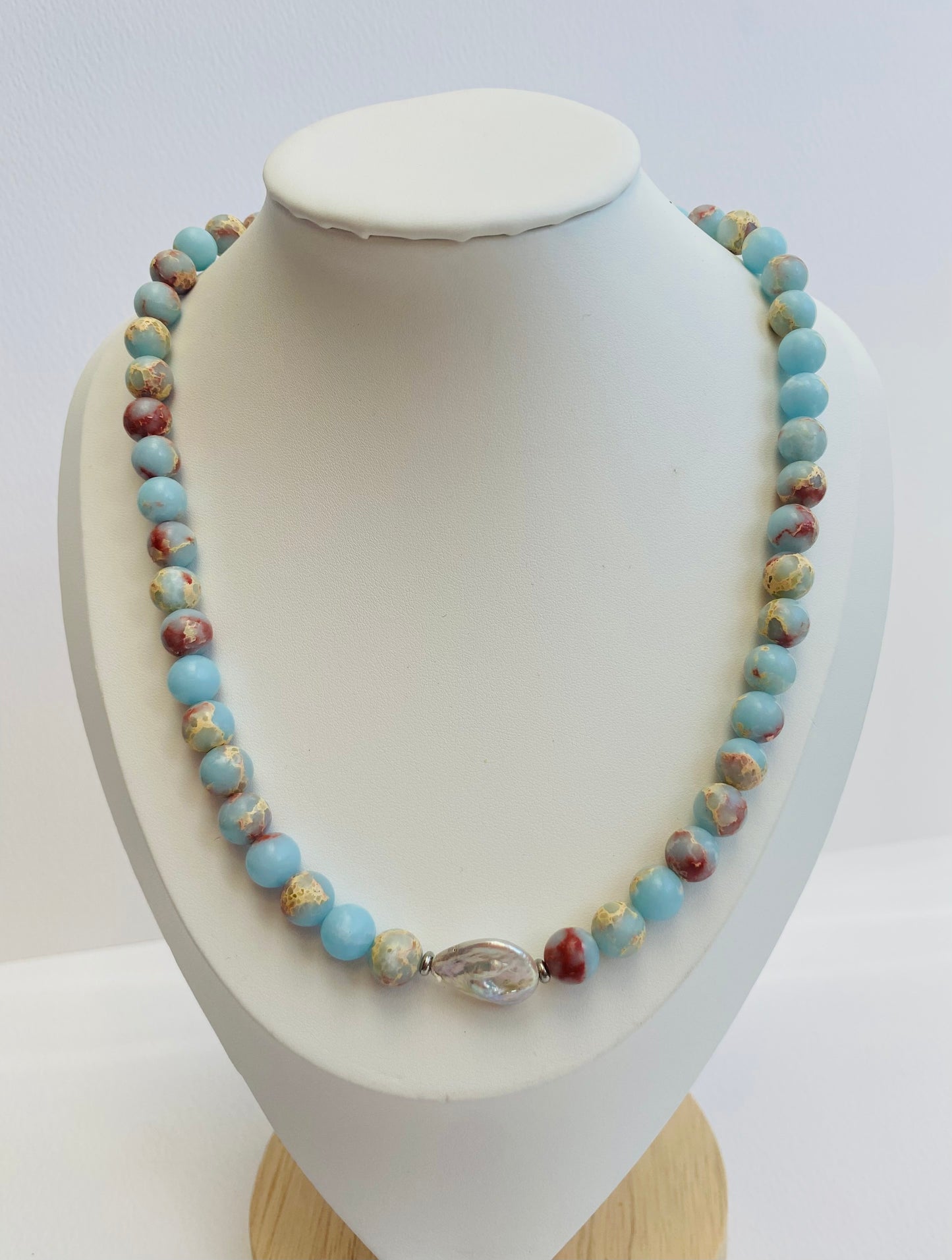 'Blue Crush' (Blue sea Jasper & Pearl)
