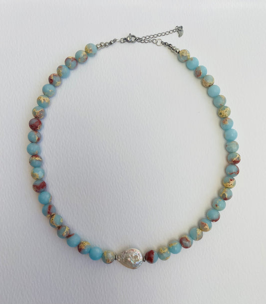 'Blue Crush' (Blue sea Jasper & Pearl)