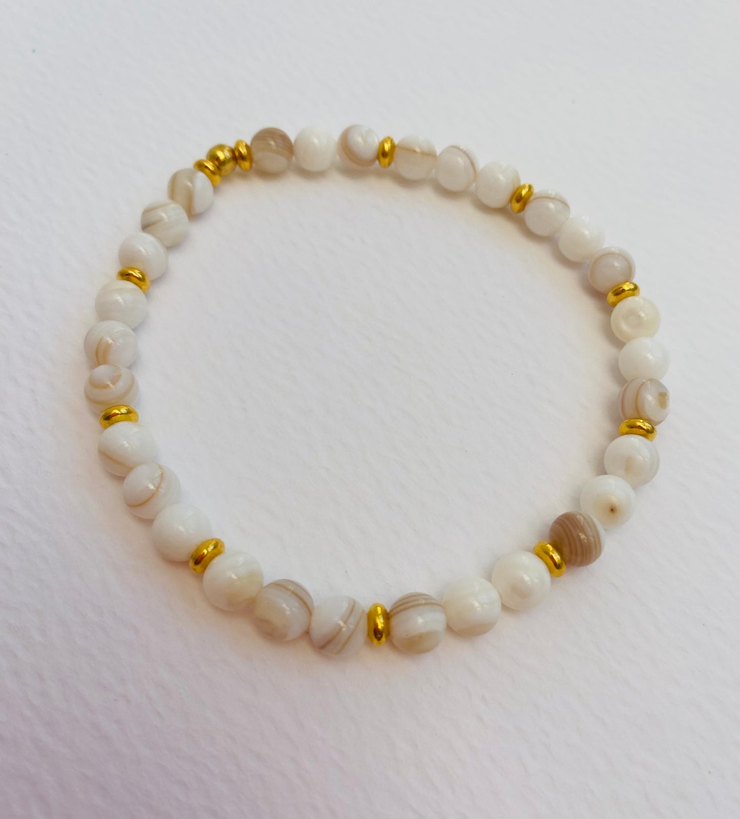 White shell beaded bracelets