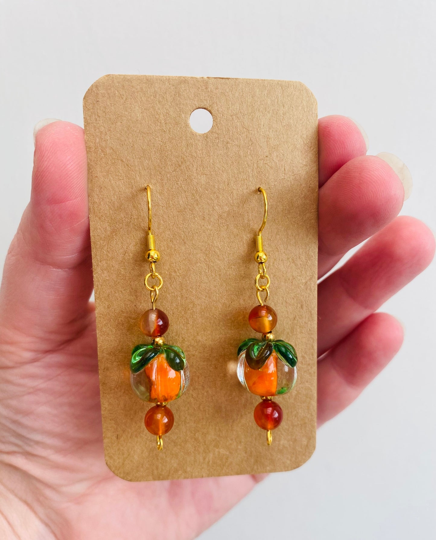 Orange & Carnelian earrings